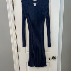 Sundance Navy Long Sleeve Knit Dress